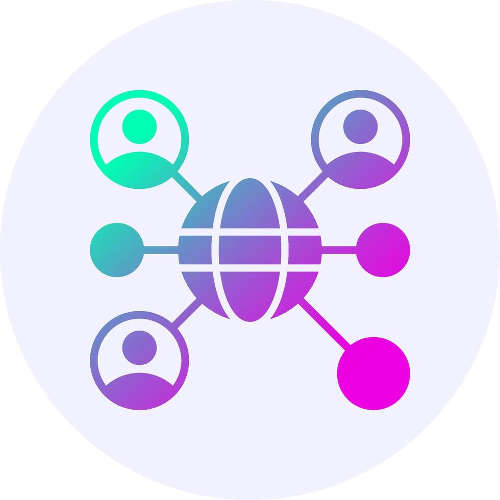 Network Icon Minimal Gradient Style vector
