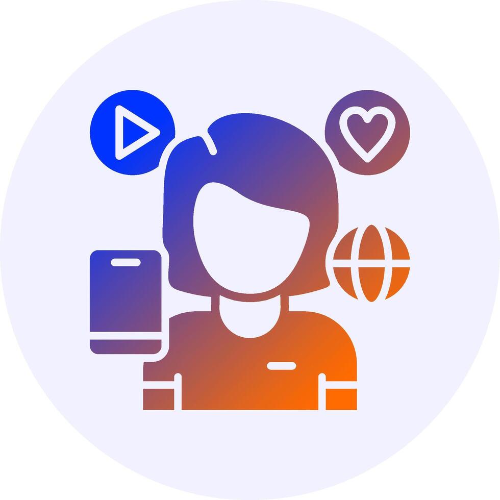 Female Icon Minimal Gradient Style vector