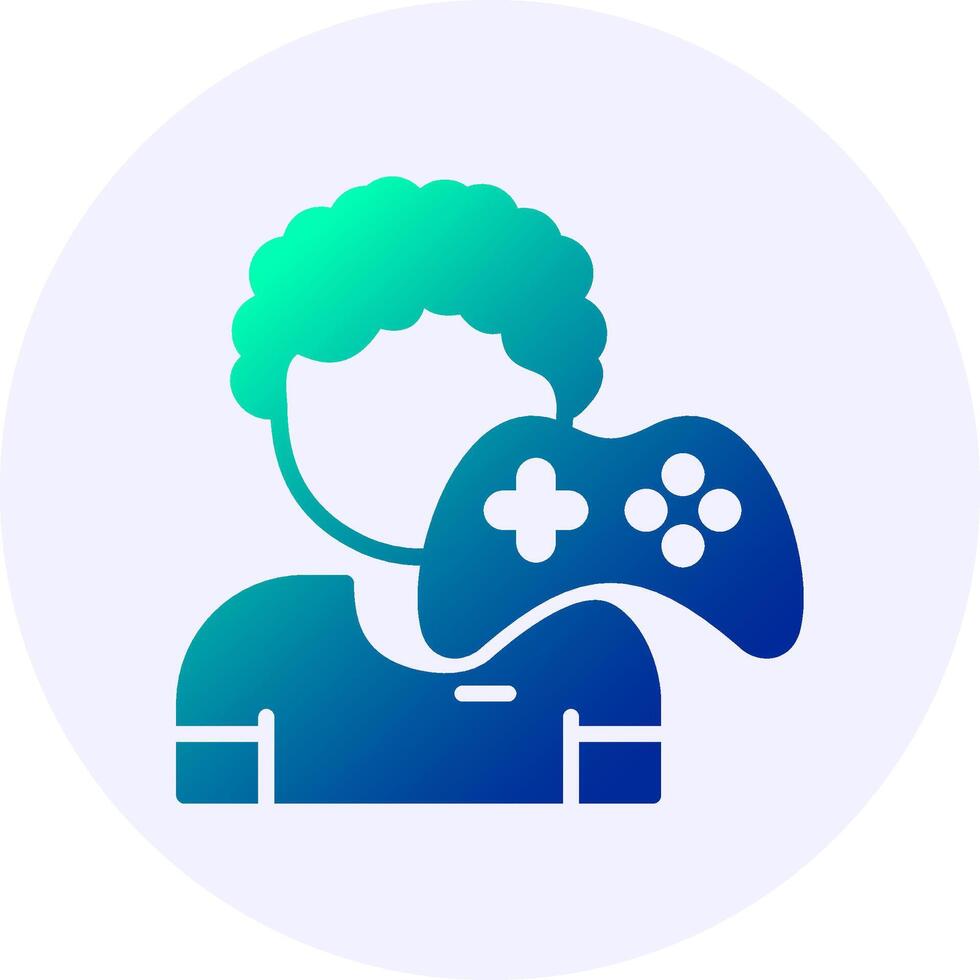 Gamer Icon Gradient Circle Design vector