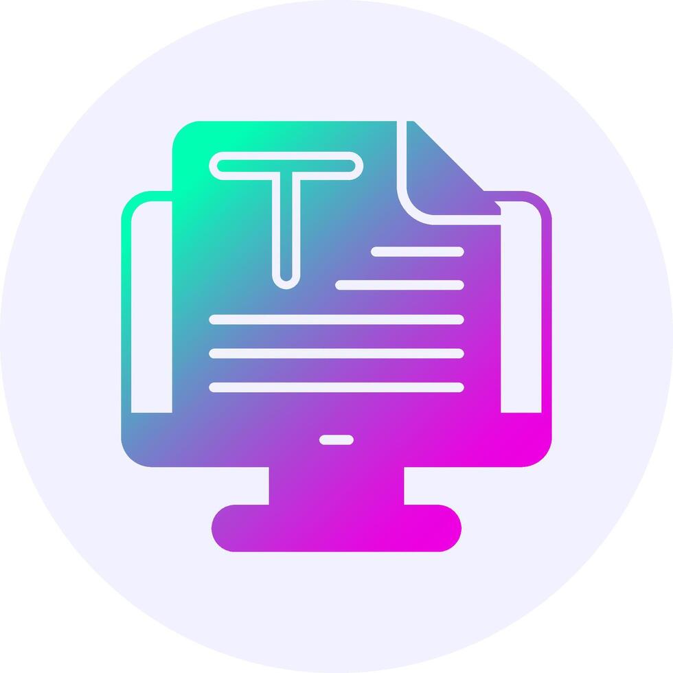 Text Icon Minimal Gradient Style vector