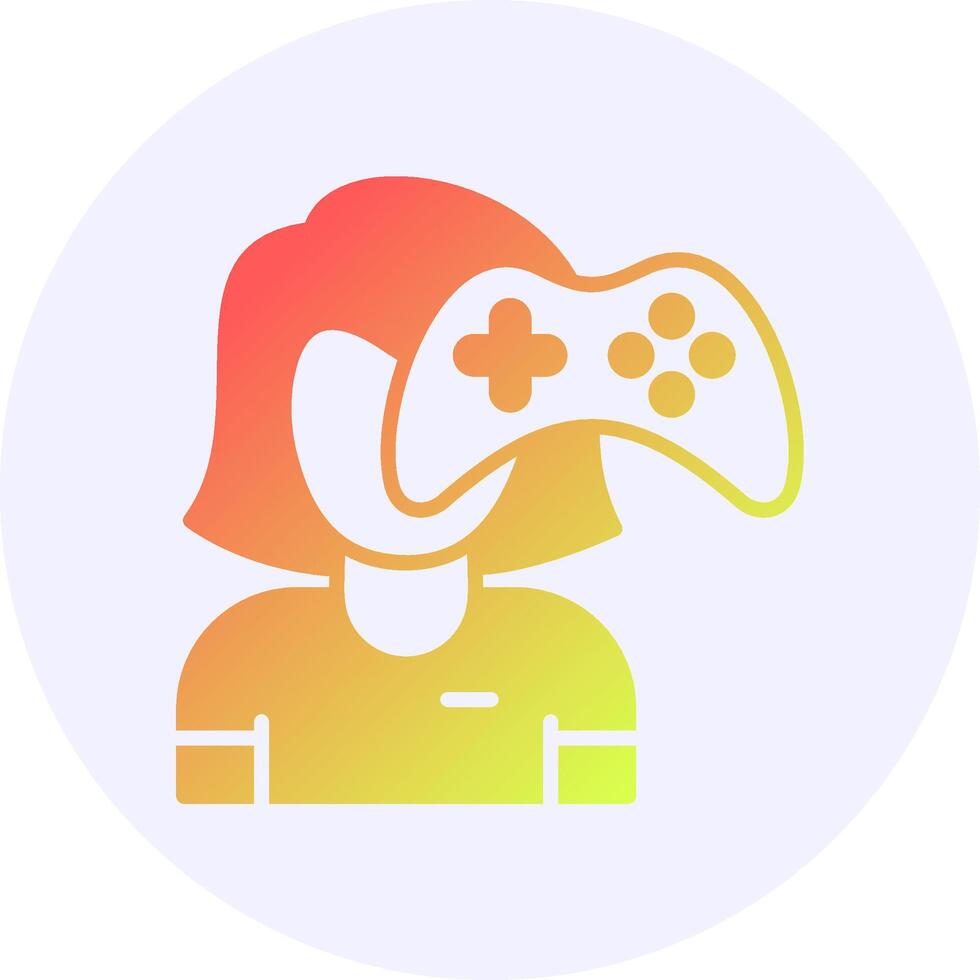 Gamer Icon Gradient Circle vector