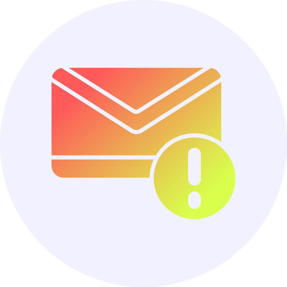Email Notification Icon Minimal Gradient Style vector