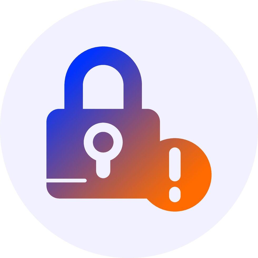 Lock Notification Icon Minimal Gradient Style vector