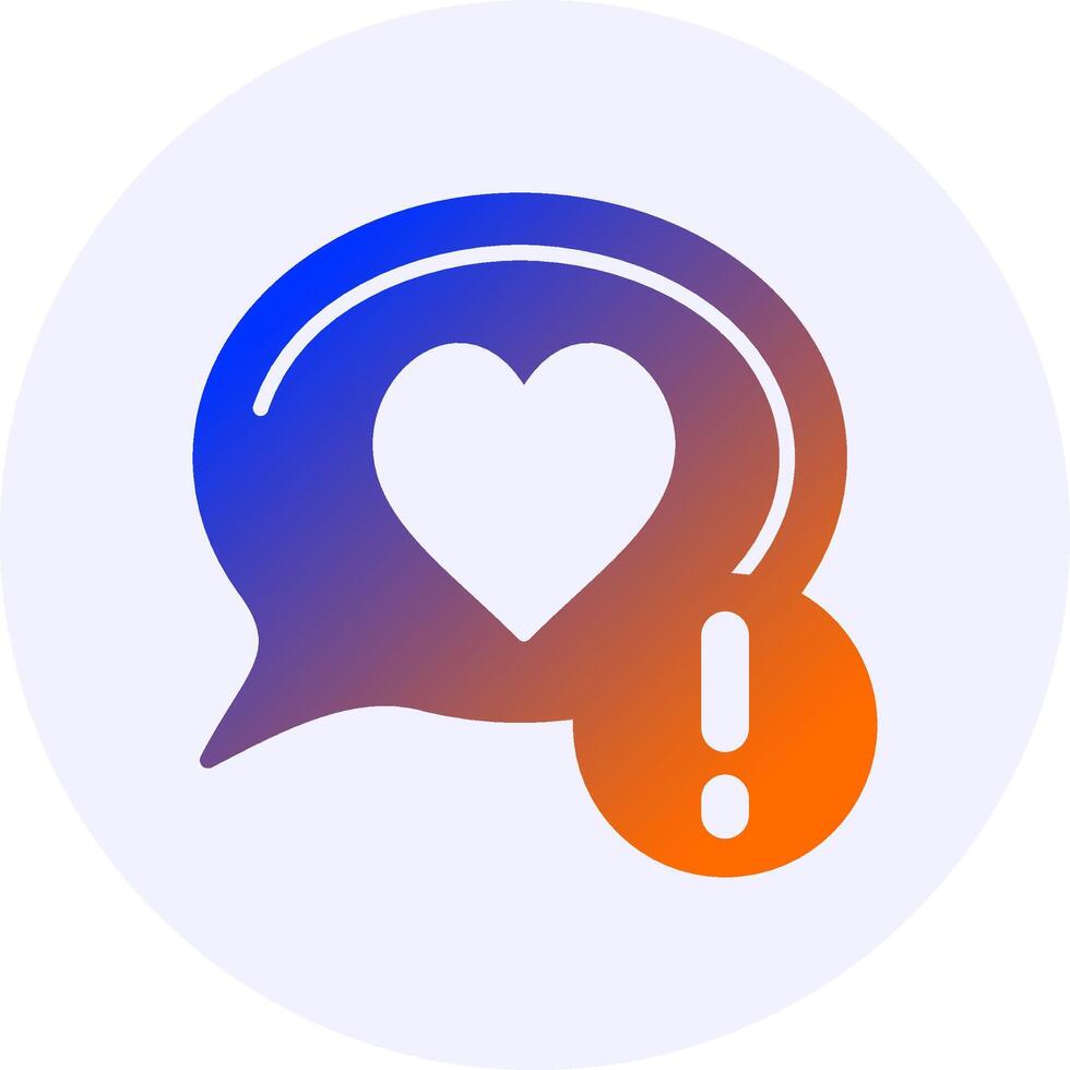 Heart Notification Icon Minimal Gradient Style vector