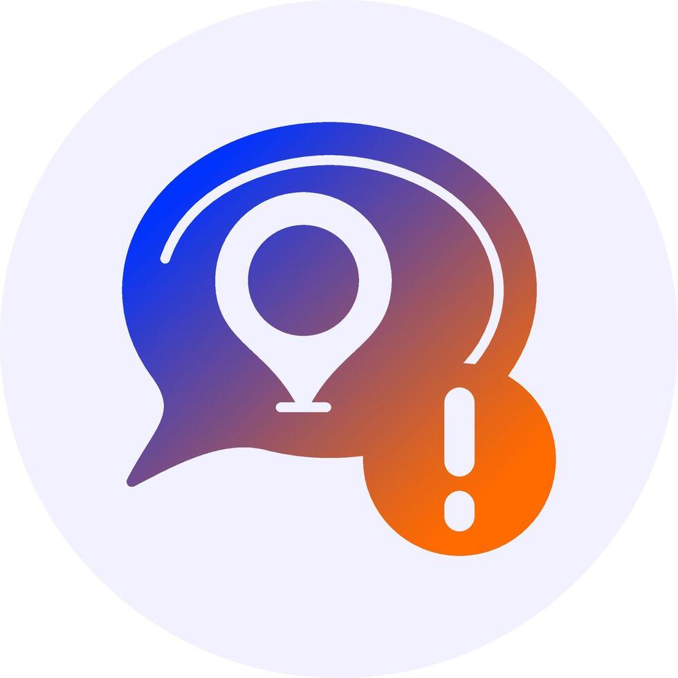 Location Notification Icon Minimal Gradient Style vector