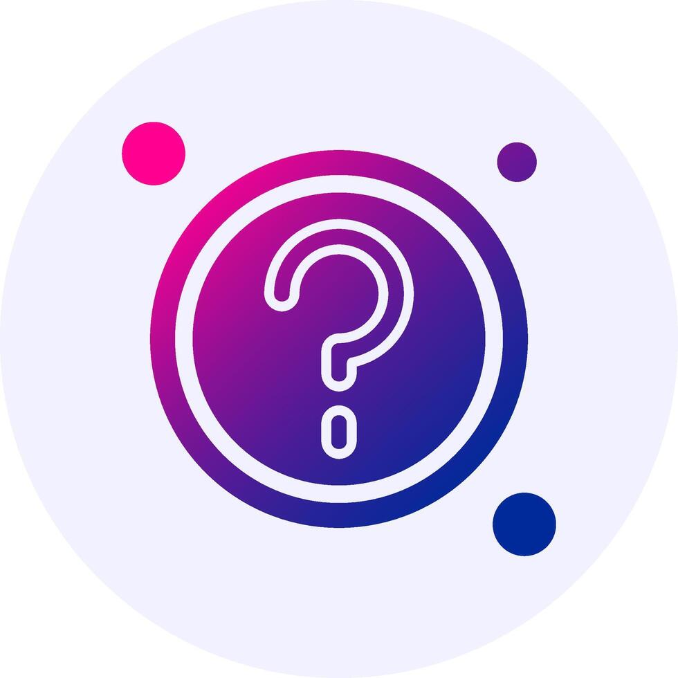 FAQ Button Navigation Icon Minimal Gradient Style vector