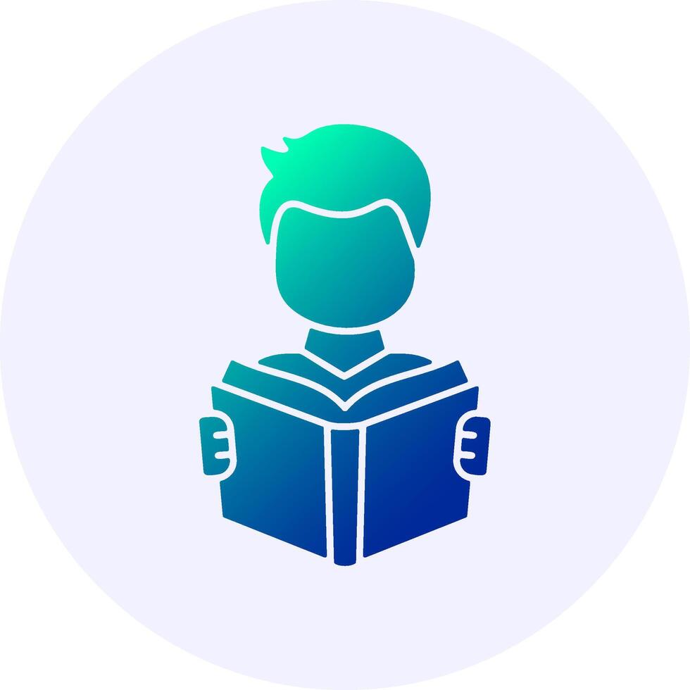 Adult reading Icon Minimal Gradient Style vector