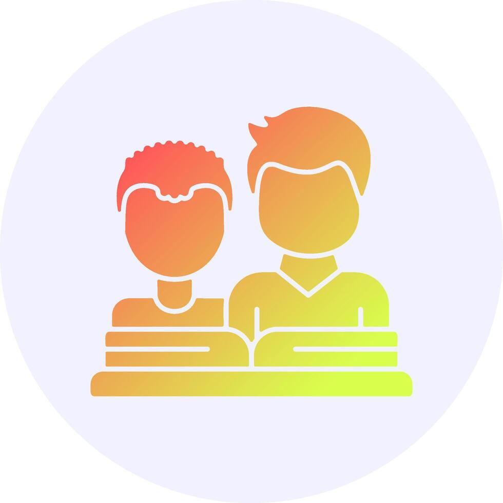 Group reading session Icon Minimal Gradient Style vector