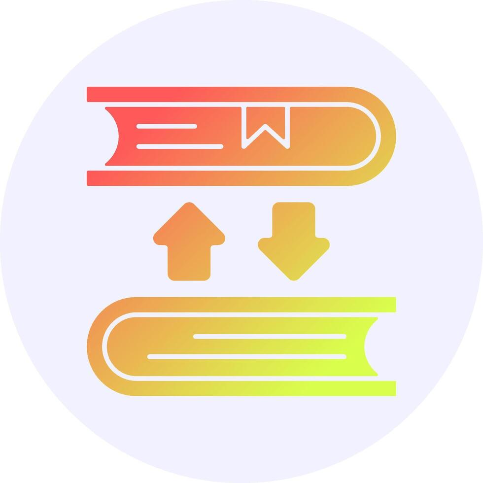 Book exchange Icon Minimal Gradient Style vector
