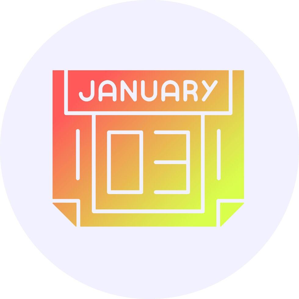 3 January Icon Minimal Gradient Style vector