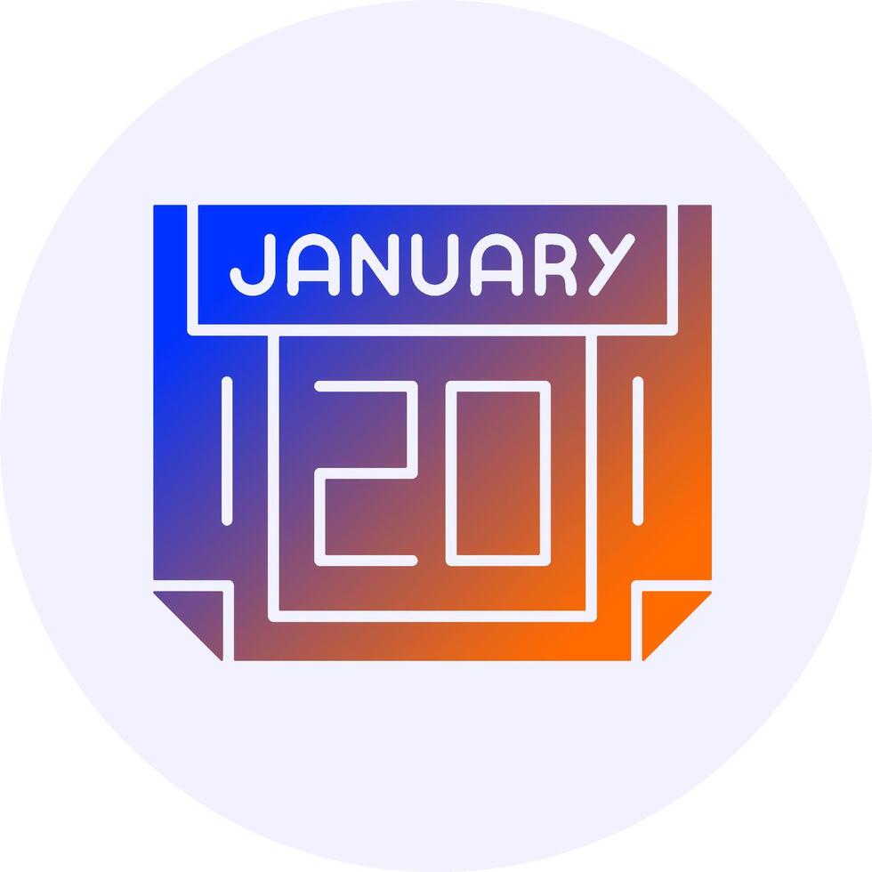 20 January Icon Minimal Gradient Style vector