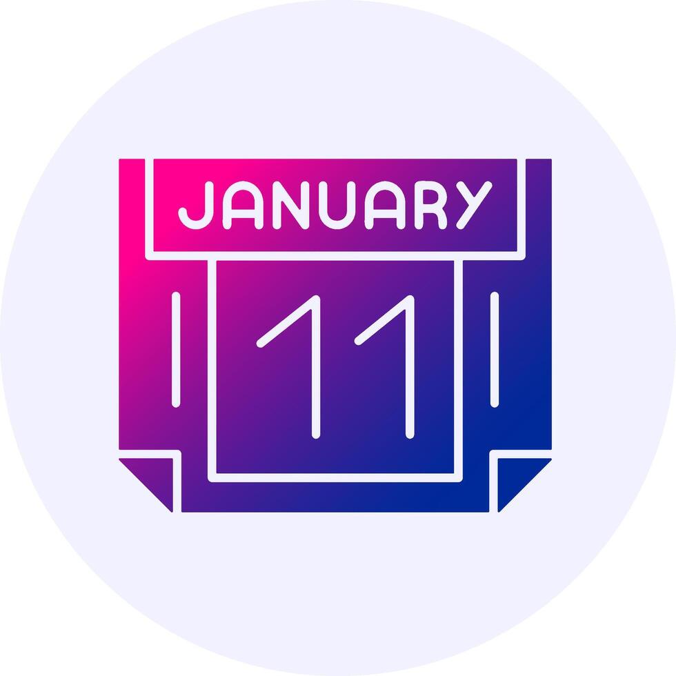 11 January Icon Minimal Gradient Style vector