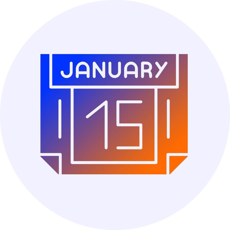 15 January Icon Minimal Gradient Style vector