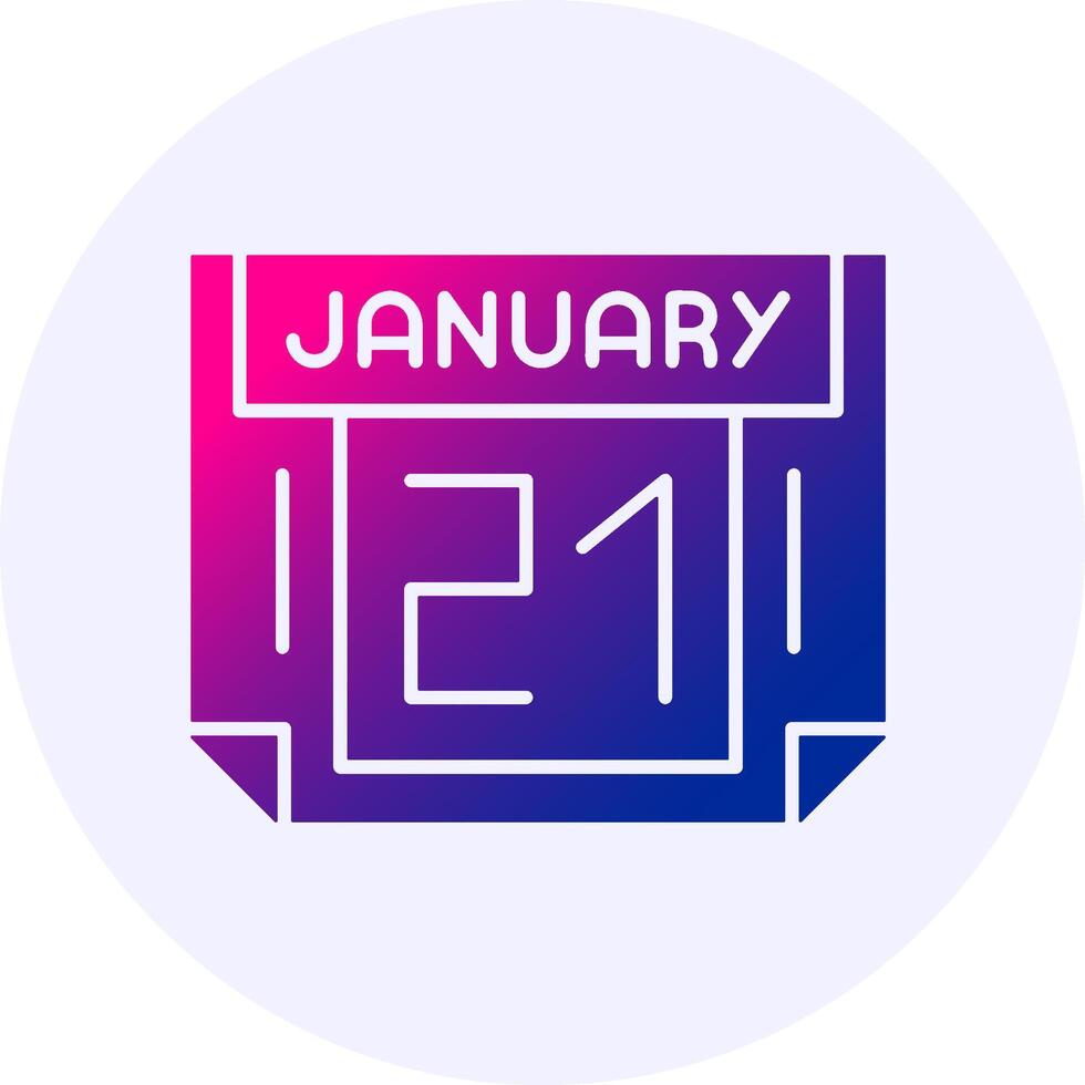 21 January Icon Minimal Gradient Style vector