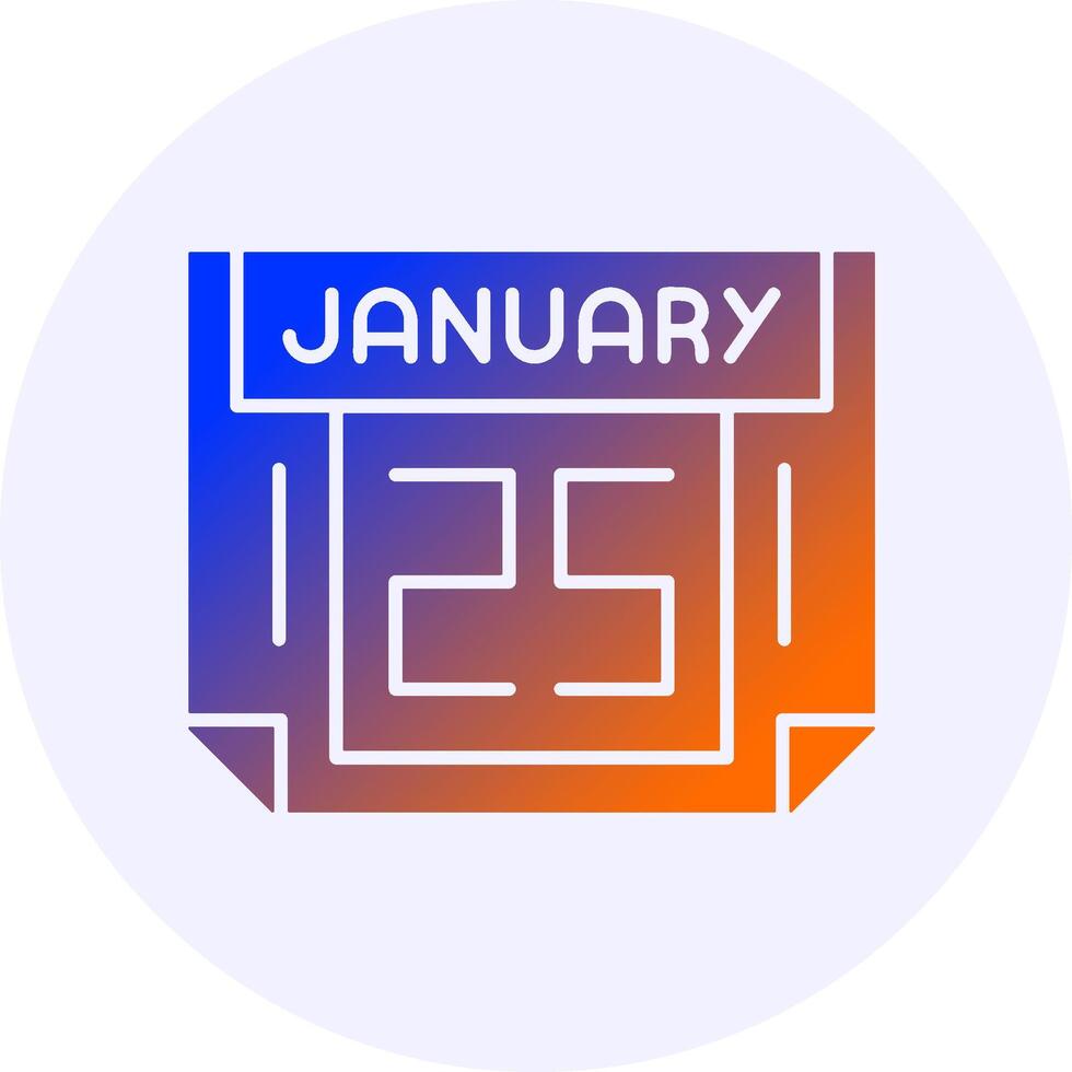 25 January Icon Minimal Gradient Style vector