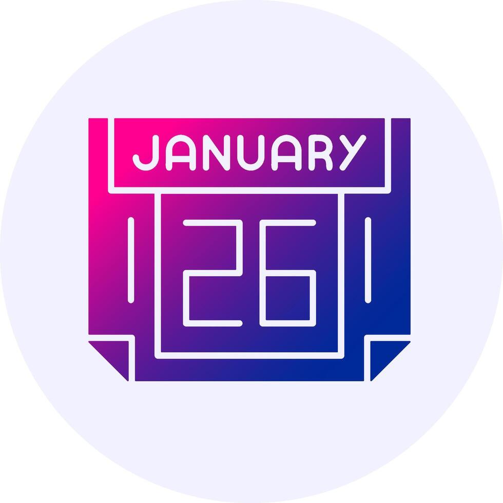 26 January Icon Minimal Gradient Style vector