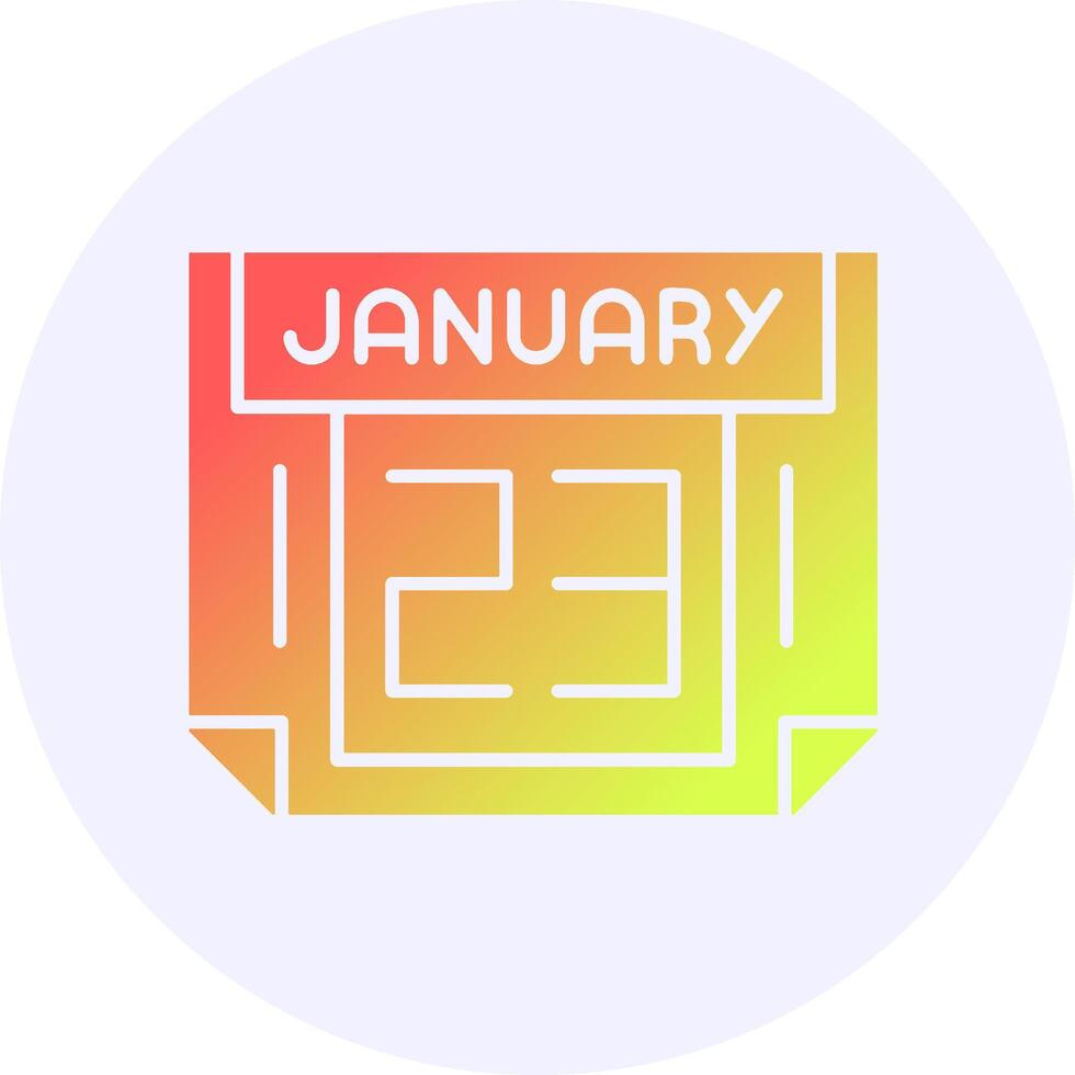 23 January Icon Minimal Gradient Style vector
