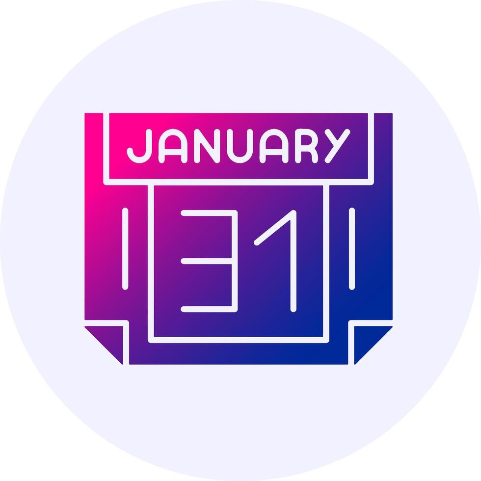 31 January Icon Minimal Gradient Style vector