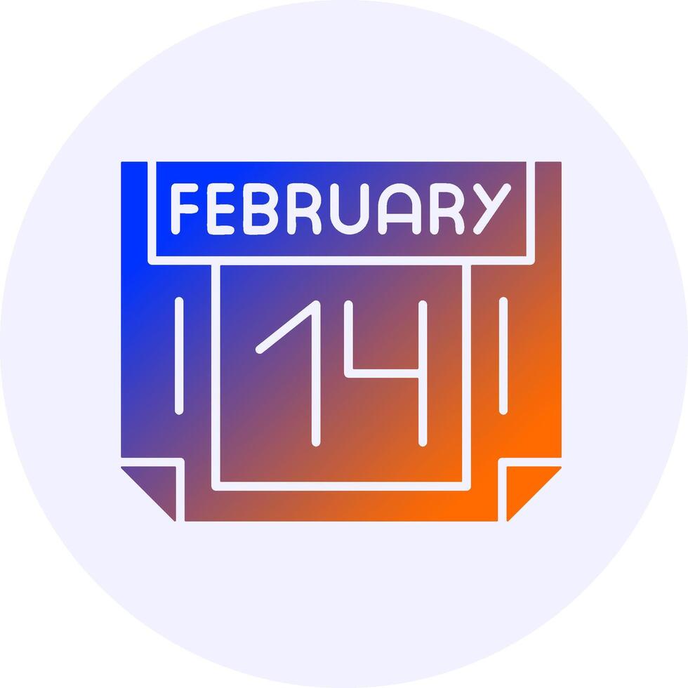 14 February Icon Minimal Gradient Style vector