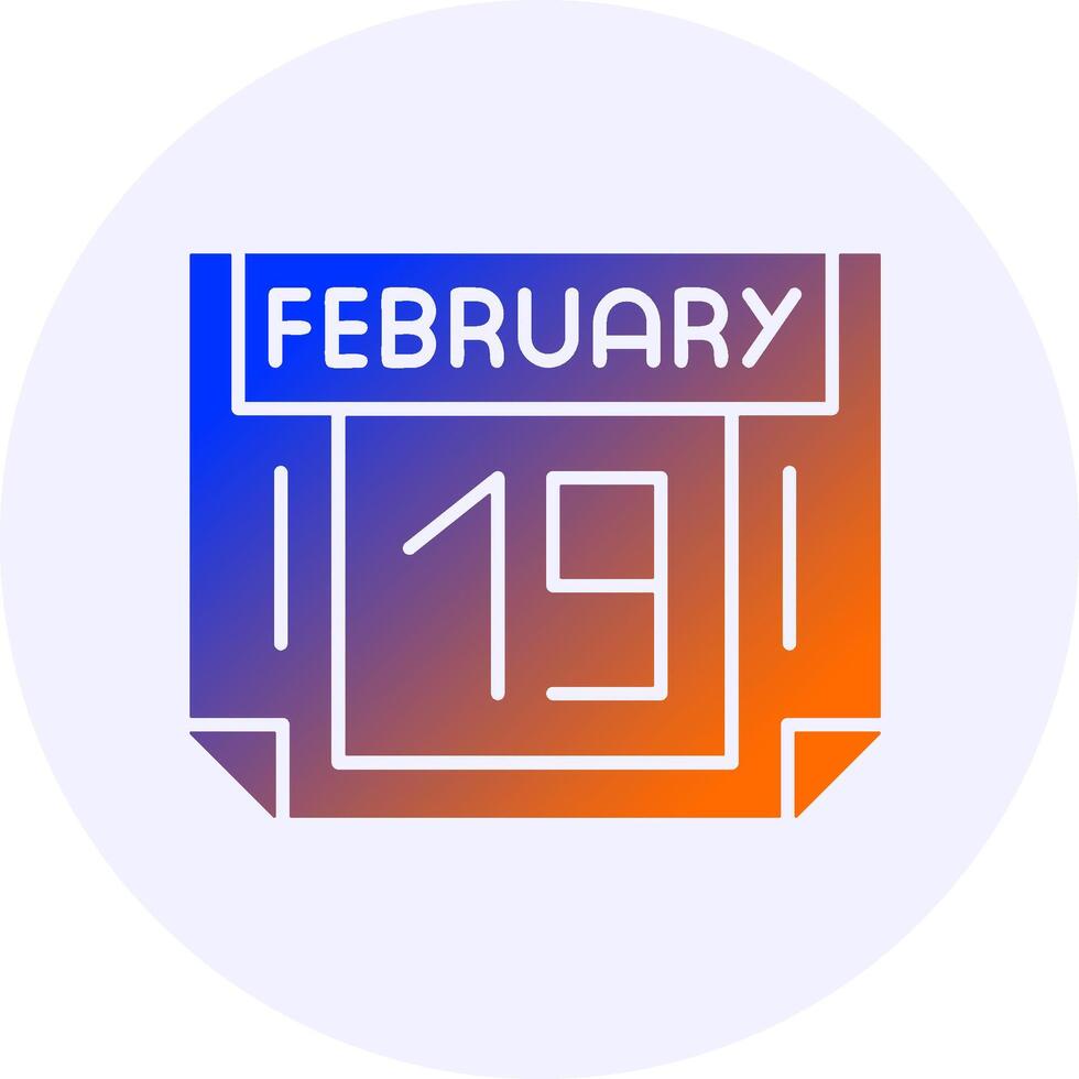 19 February Icon Minimal Gradient Style vector