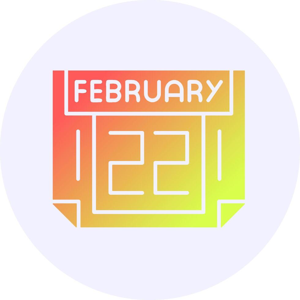 22 February Icon Minimal Gradient Style vector
