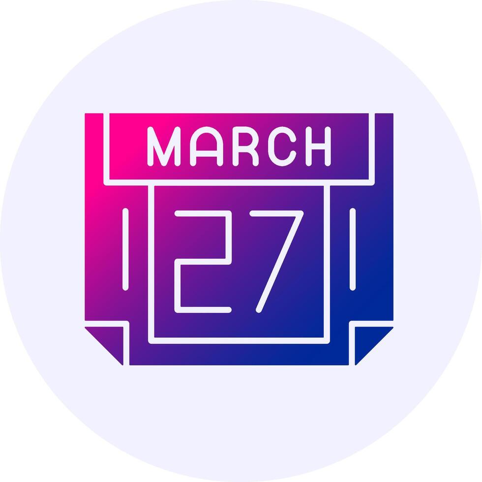 27 March Icon Minimal Gradient Style vector