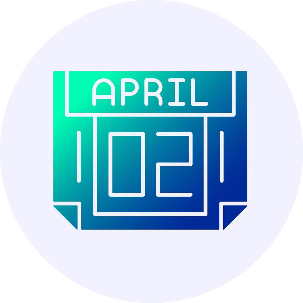 2 April Icon Minimal Gradient Style vector