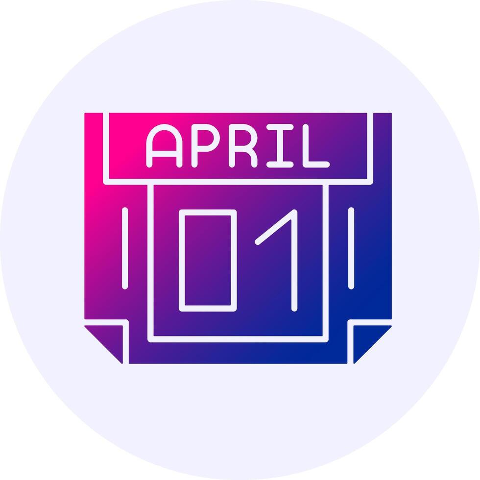 1 April Icon Minimal Gradient Style vector