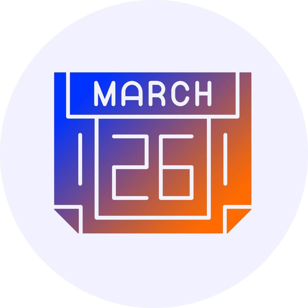 26 March Icon Minimal Gradient Style vector