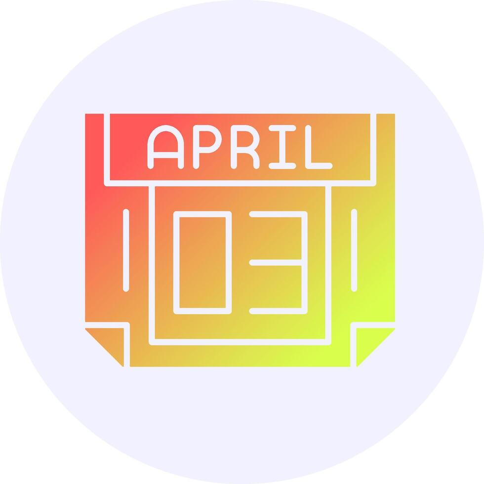 3 April Icon Minimal Gradient Style vector