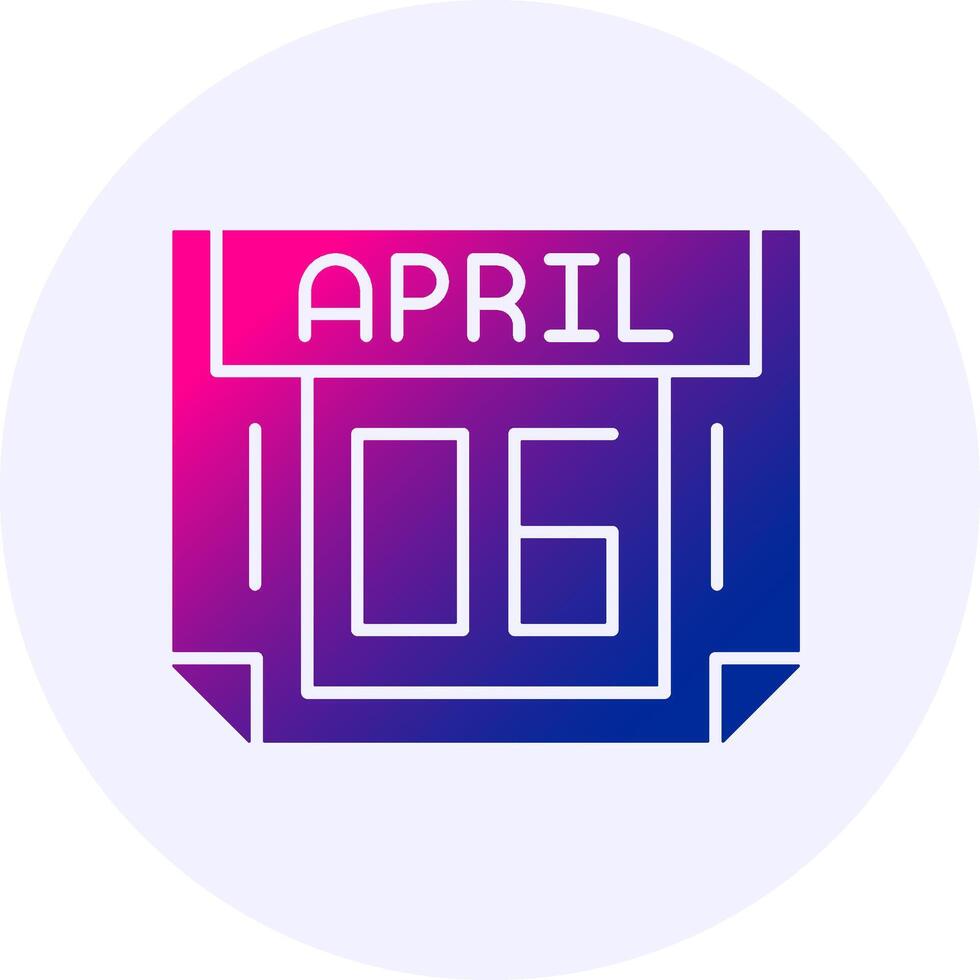 6 April Icon Minimal Gradient Style vector