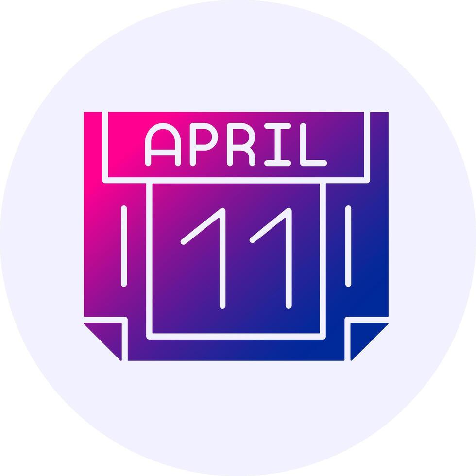 11 April Icon Minimal Gradient Style vector