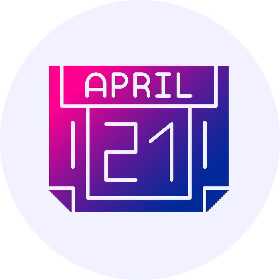 21 April Icon Minimal Gradient Style vector