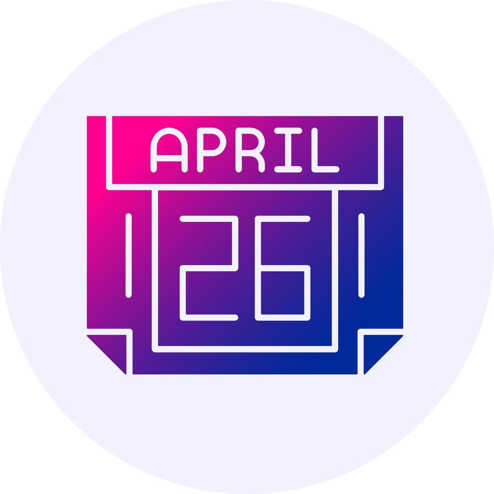 26 April Icon Minimal Gradient Style vector