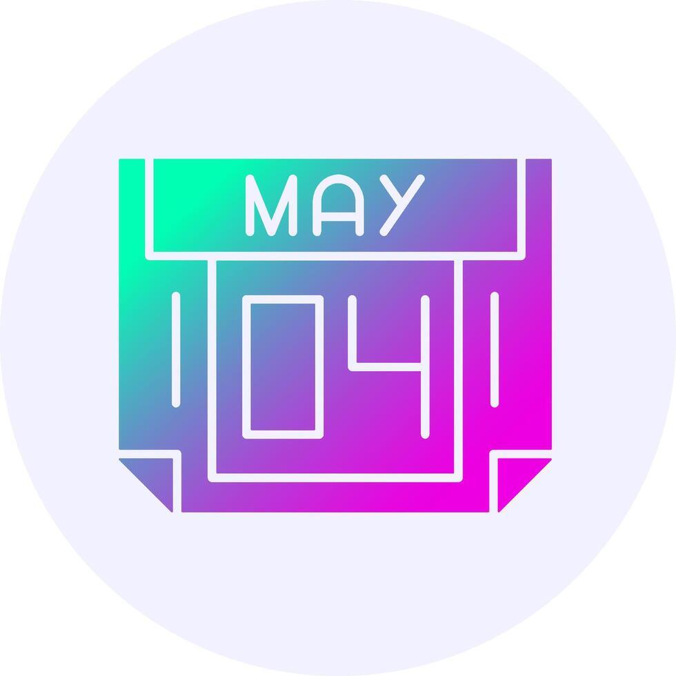 4 May Icon Minimal Gradient Style vector