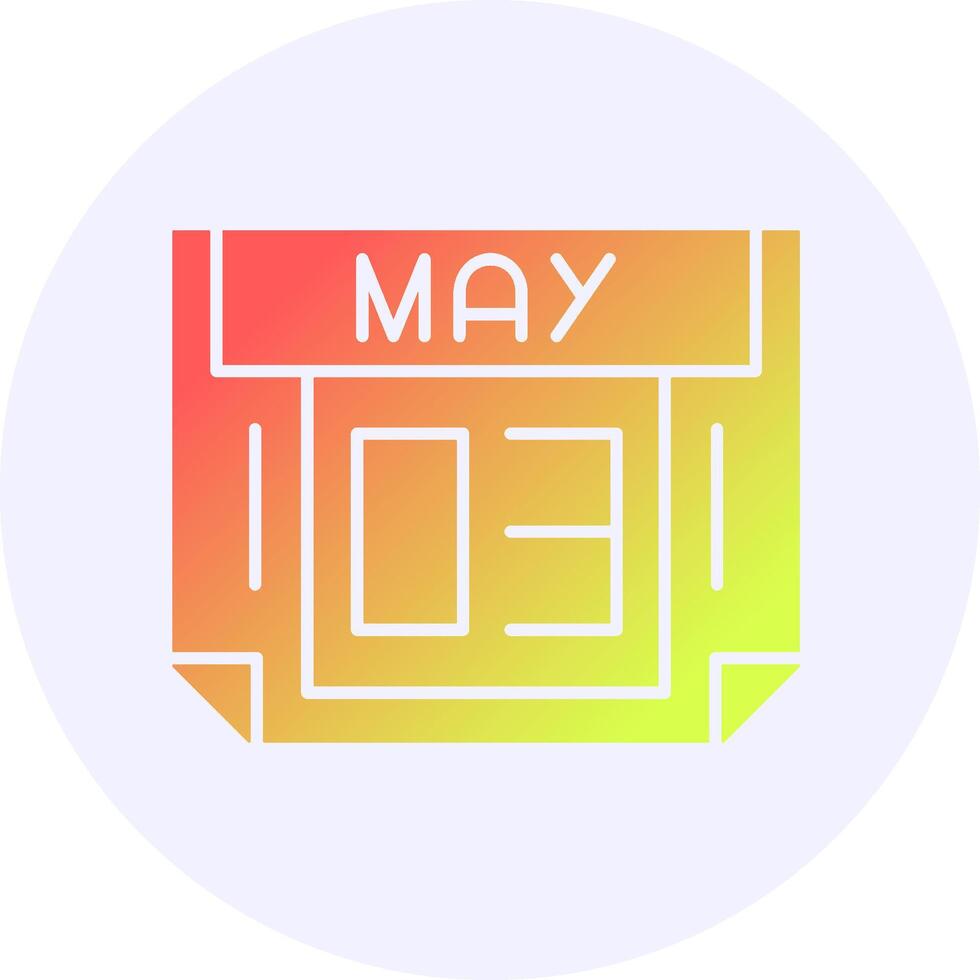 3 May Icon Minimal Gradient Style vector