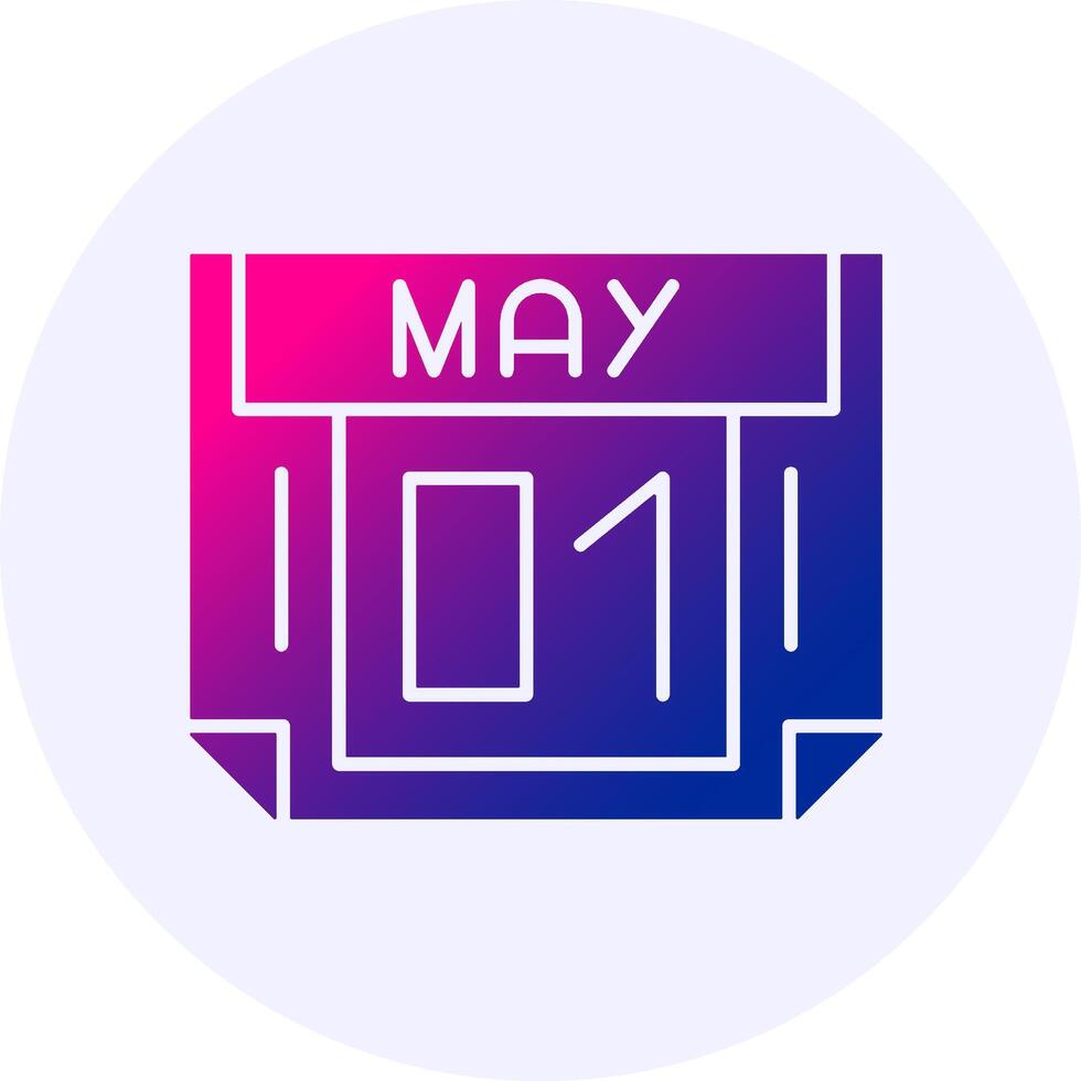 1 May Icon Minimal Gradient Style vector