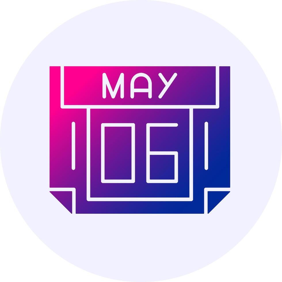 6 May Icon Minimal Gradient Style vector