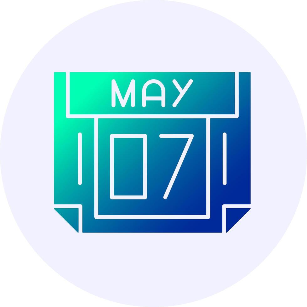 7 May Icon Minimal Gradient Style vector