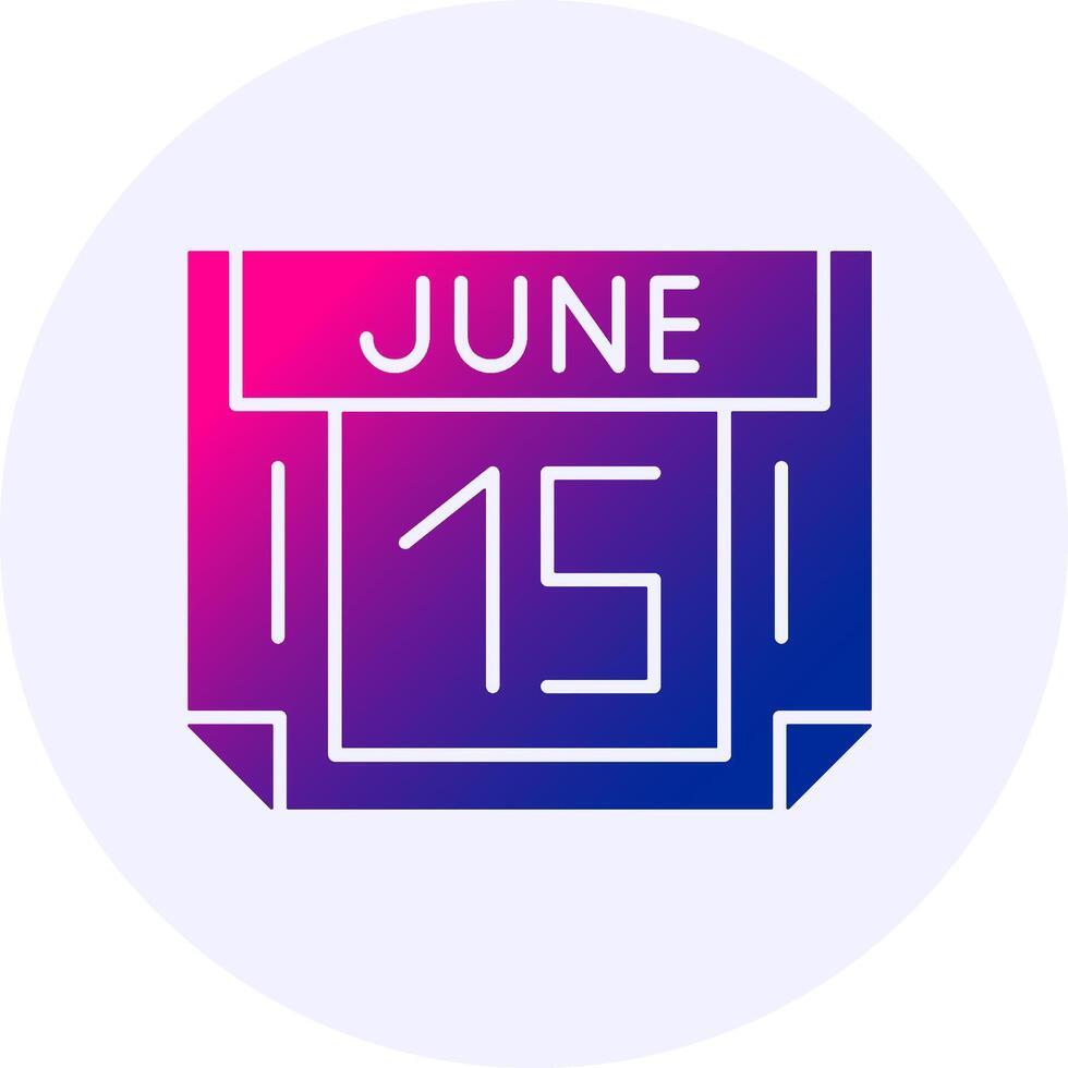 15 June Icon Minimal Gradient Style vector