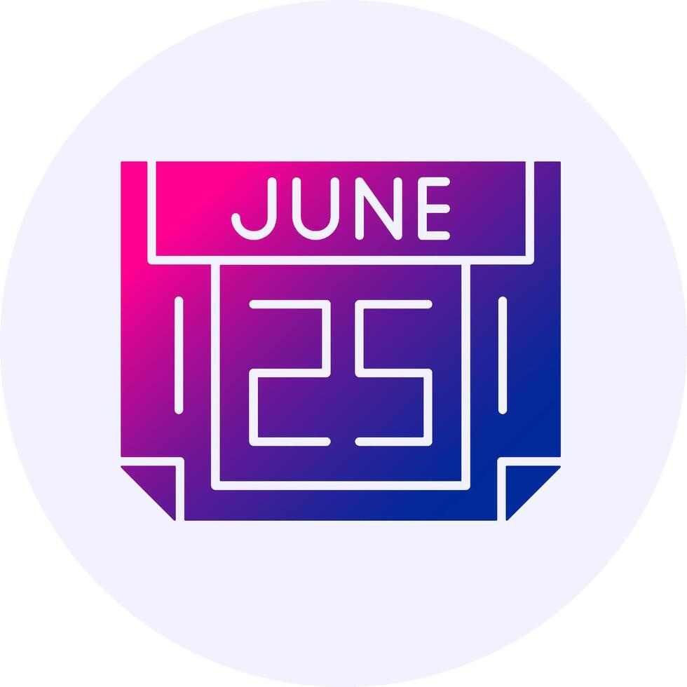 25 June Icon Minimal Gradient Style vector