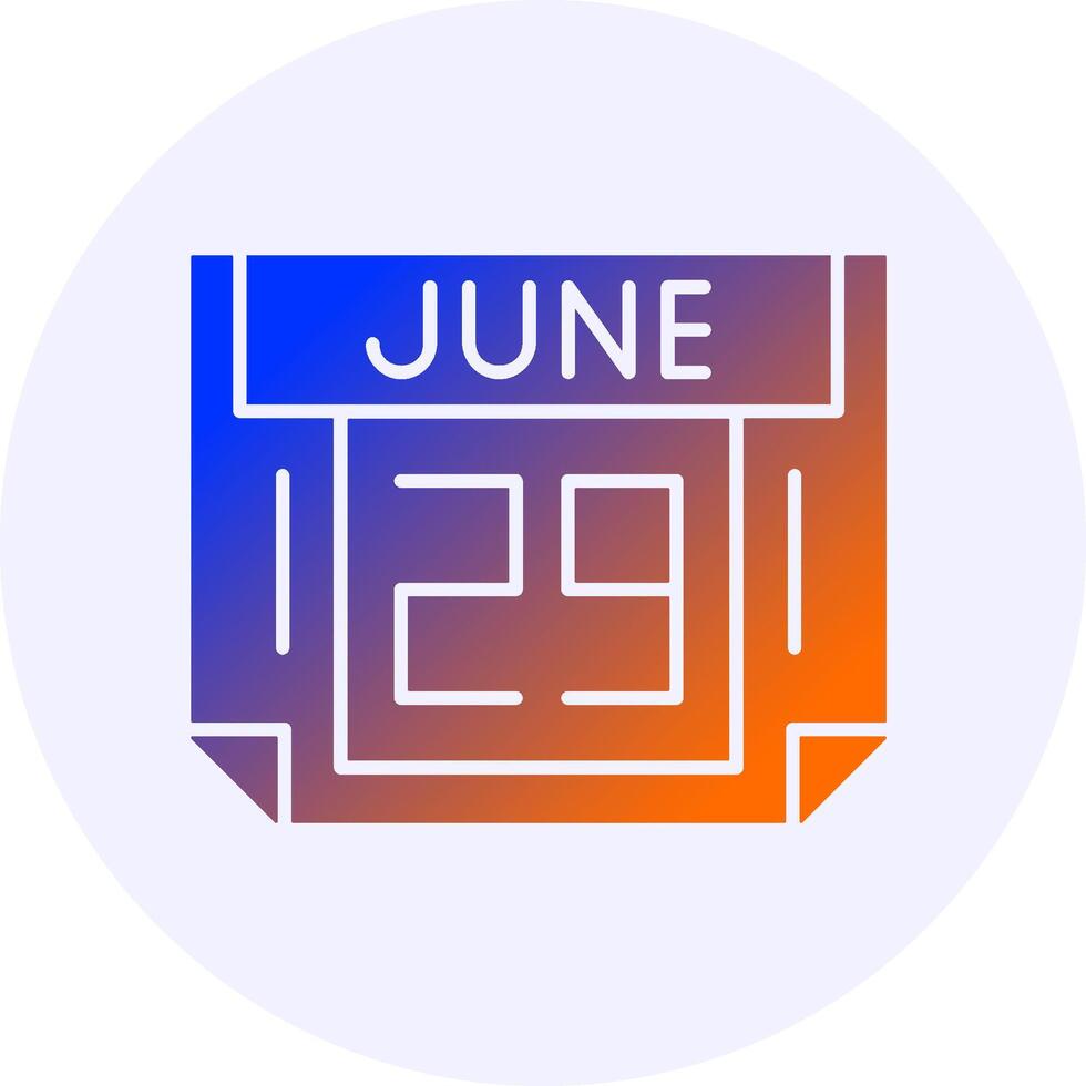 29 June Icon Minimal Gradient Style vector