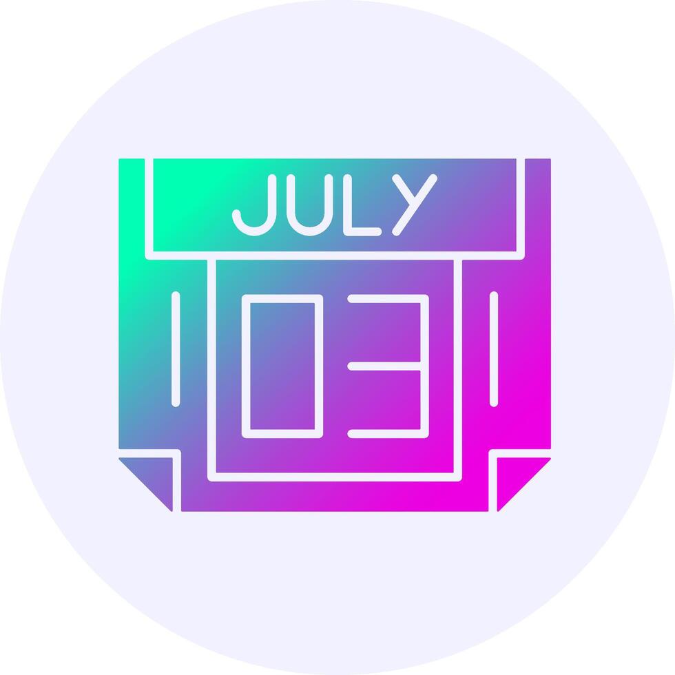 3 July Icon Minimal Gradient Style vector