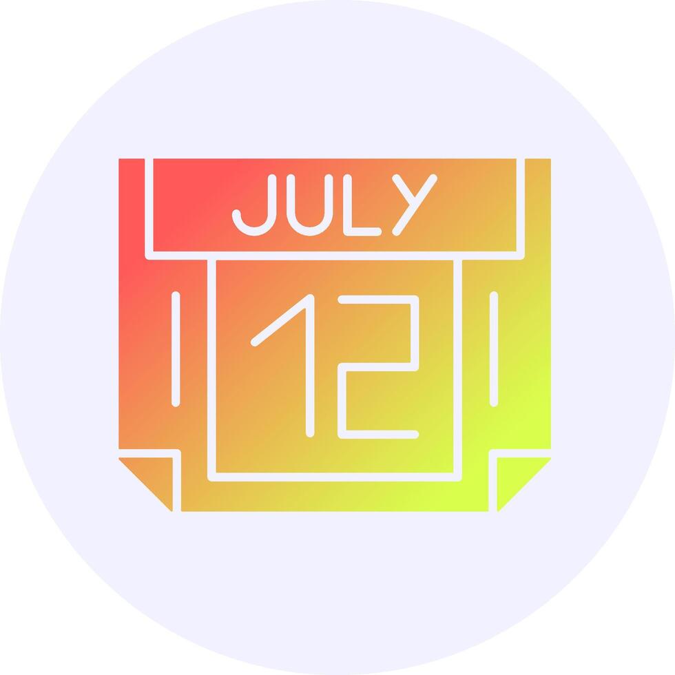 12 July Icon Minimal Gradient Style vector