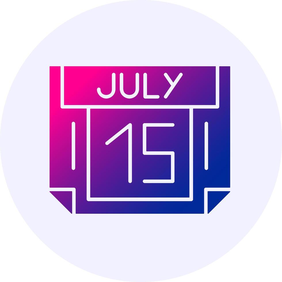 15 July Icon Minimal Gradient Style vector