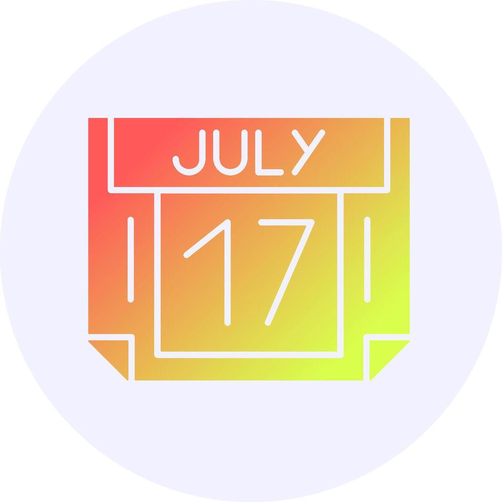 17 July Icon Minimal Gradient Style vector