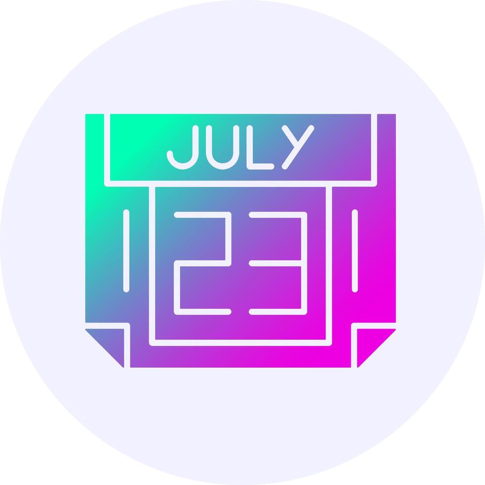 23 July Icon Minimal Gradient Style vector