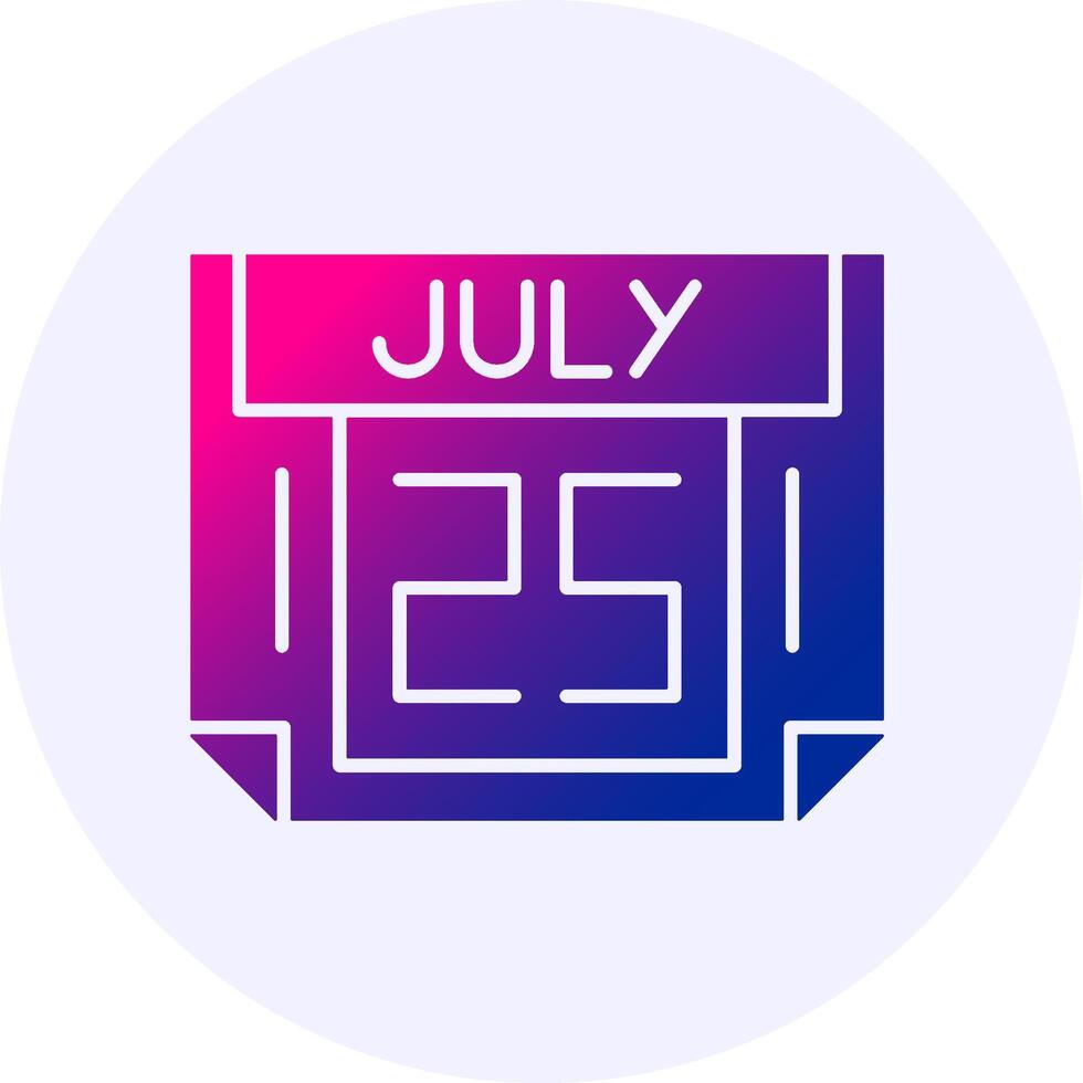25 July Icon Minimal Gradient Style vector