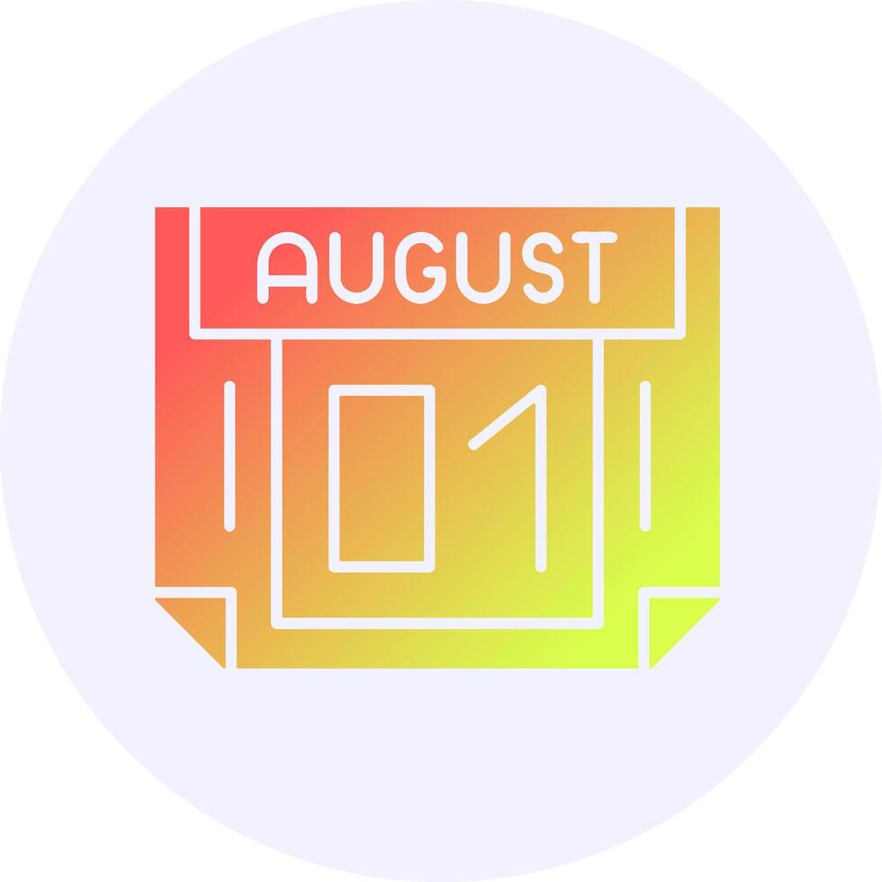 1 August Icon Minimal Gradient Style vector