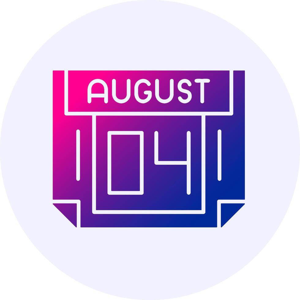 4 August Icon Minimal Gradient Style vector